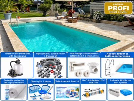 Rectangular EPS pool Poolsana Linea 3 DL 7×3.5 m – PROFI High Level package