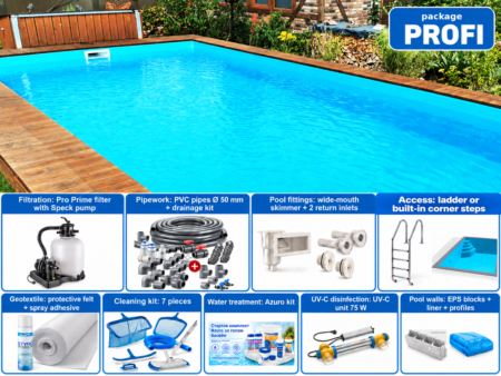 Rectangular EPS pool Poolsana Linea 4 DL 8×4 m – PROFI package