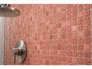 Embossed glass-ceramic bathroom mosaic Azalea – close-up of the mosaic