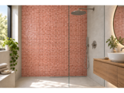 Embossed glass-ceramic bathroom mosaic Azalea – bathroom with an accent wall in the mosaic