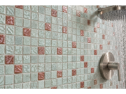 Mozaic în relief din sticlă ceramică pentru baie Eucalipto – mozaicul văzut de aproape