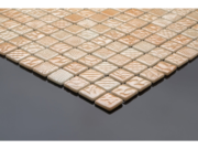 Embossed glass-ceramic bathroom mosaic Mandorla – cladding example