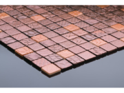 Embossed glass-ceramic bathroom mosaic Mogano – cladding example