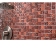 Embossed glass-ceramic bathroom mosaic Mogano – close-up of the mosaic