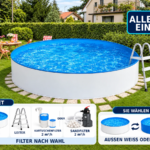 Runder Pool AZURO 240 cm mit Leiter und Filter