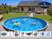 Сборный круглый бассейн AZURO 403DL Ø 5,50 × 1,20 м с фильтрацией – пакет PREMIUM