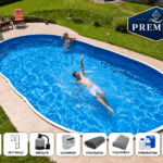 Сборный овальный бассейн AZURO 405DL 7,30 × 3,70 × 1,20 м с фильтрацией – пакет PREMIUM