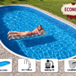 Сборный овальный бассейн AZURO 407DL 9,10 × 4,60 × 1,20 м с фильтрацией – пакет ECONOMY