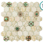 Sechseckiges Glaskeramik-Mosaik Avorio – Mosaikbogen