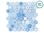 Sechseckiges Glaskeramik-Mosaik Estremoz – Mosaikbogen