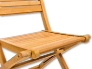 Șezut din șipci de tec și mecanism pliant al scaunului de balcon Ambra