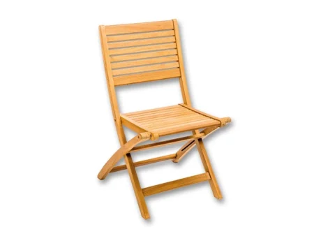 Πτυσσόμενη καρέκλα μπαλκονιού Ambra από teak, πλάγια όψη σε λευκό φόντο