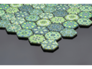 Hexagonal glass-ceramic mosaic for bathroom Bambù – cladding example