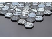Hexagonal glass-ceramic mosaic for bathroom Baveno – cladding example