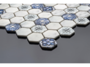 Hexagonal glass-ceramic mosaic for bathroom Hallstatt – cladding example