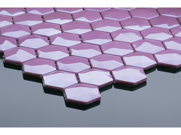 Шестоъгълна стъклокерамична мозайка за баня Lavanda – пример за облицовка