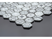 Hexagonal glass-ceramic mosaic for bathroom Montreux – cladding example