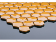 Hexagonal glass-ceramic mosaic for bathroom Punta Cana – cladding example