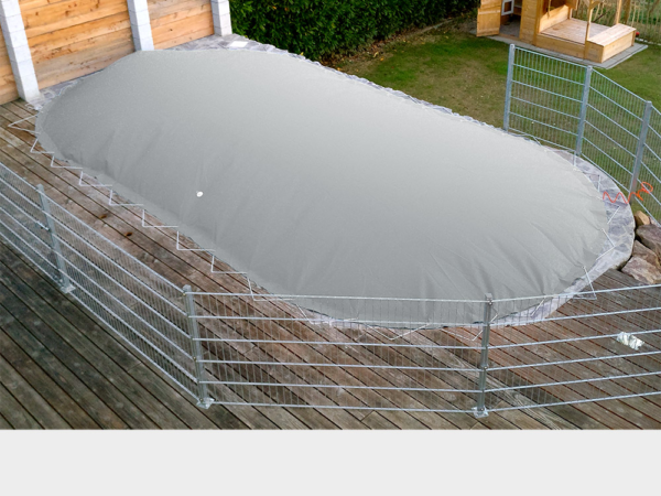 Prelată gonflabilă de iarnă MTH Air Protect UNI gri pentru piscină ovală