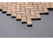 Herringbone glass-ceramic bathroom mosaic Flores – cladding example