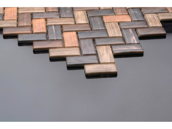 Herringbone glass-ceramic bathroom mosaic Pico – cladding example