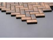 Herringbone glass-ceramic bathroom mosaic Porto Santo – cladding example