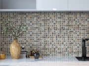 Patterned glass-ceramic mosaic for bathroom Sciacca – the mosaic in an interior