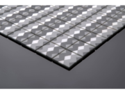 Patterned glass-ceramic mosaic for bathroom Trento – cladding example
