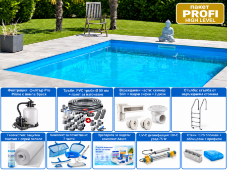 Стиропорен басейн Poolsana Linea 1 DL 5×3 м – съдържание на пакет PROFI High Level