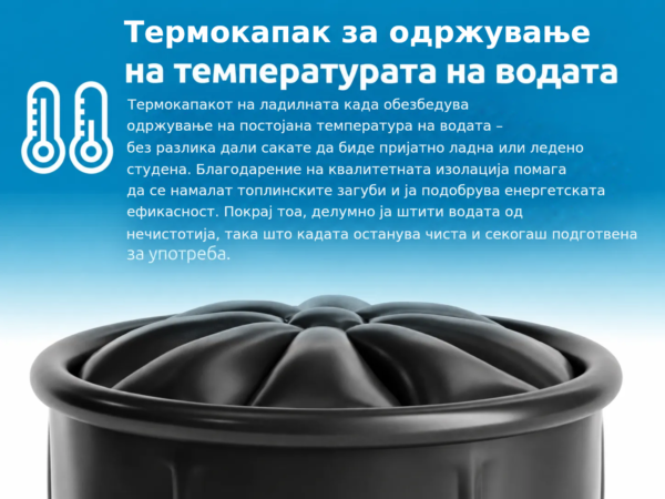 Термокапак за одржување
на температурата на водата
