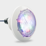 RGB LED прожектор Poolsana Compact Power с бяла бленда в режим дъга
