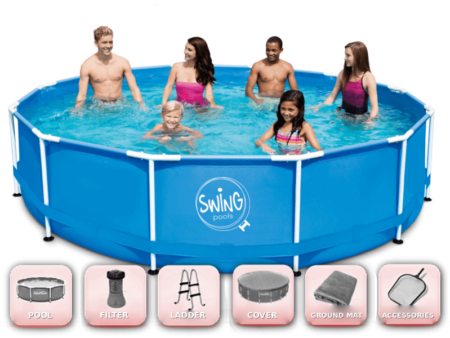 Tubular frame pool Swing Frame 457 x 122 cm SUPER package – POOL, FILTER