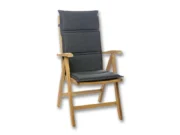 High-back chair cushion Graphite in anthracite on a wooden folding chair